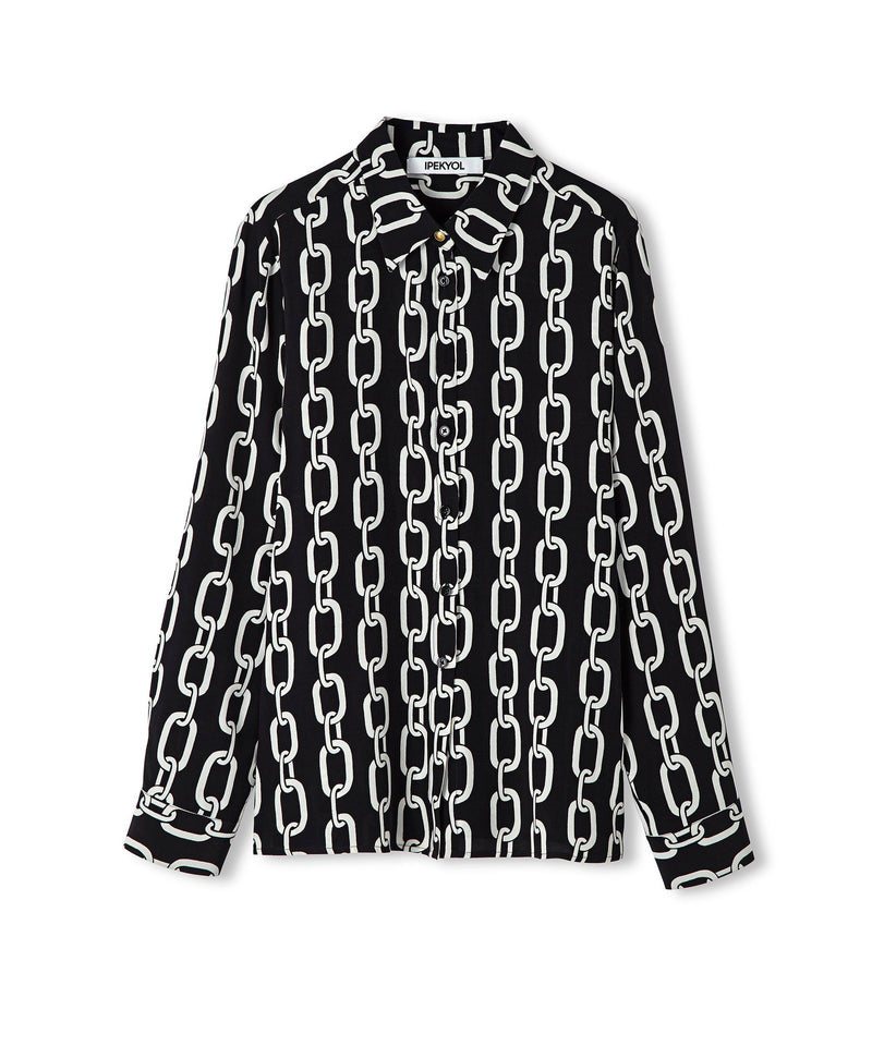 Ipekyol Chain Pattern Shirt Black