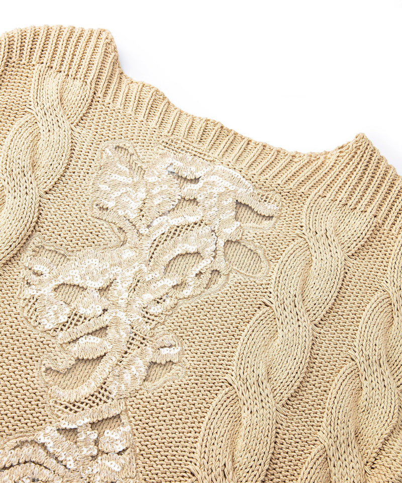 Ipekyol Sequin-Embroidered Knitwear Natural