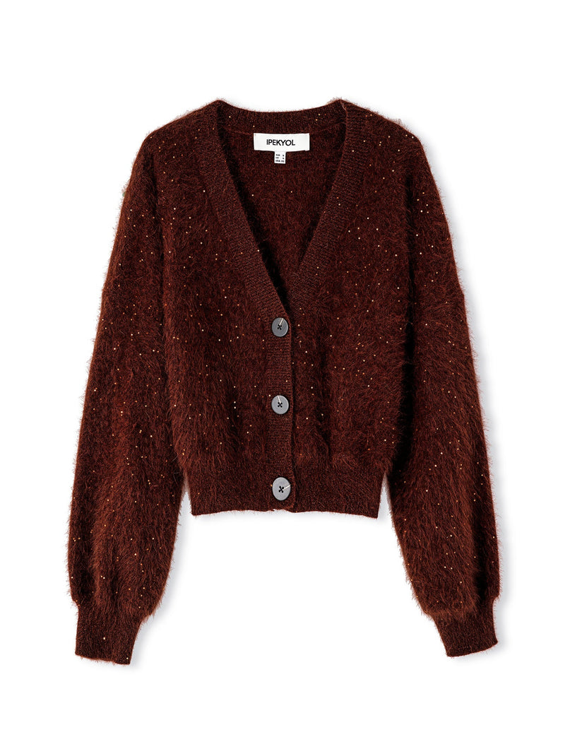 Ipekyol Sequin Embroidered Cardigan Brown