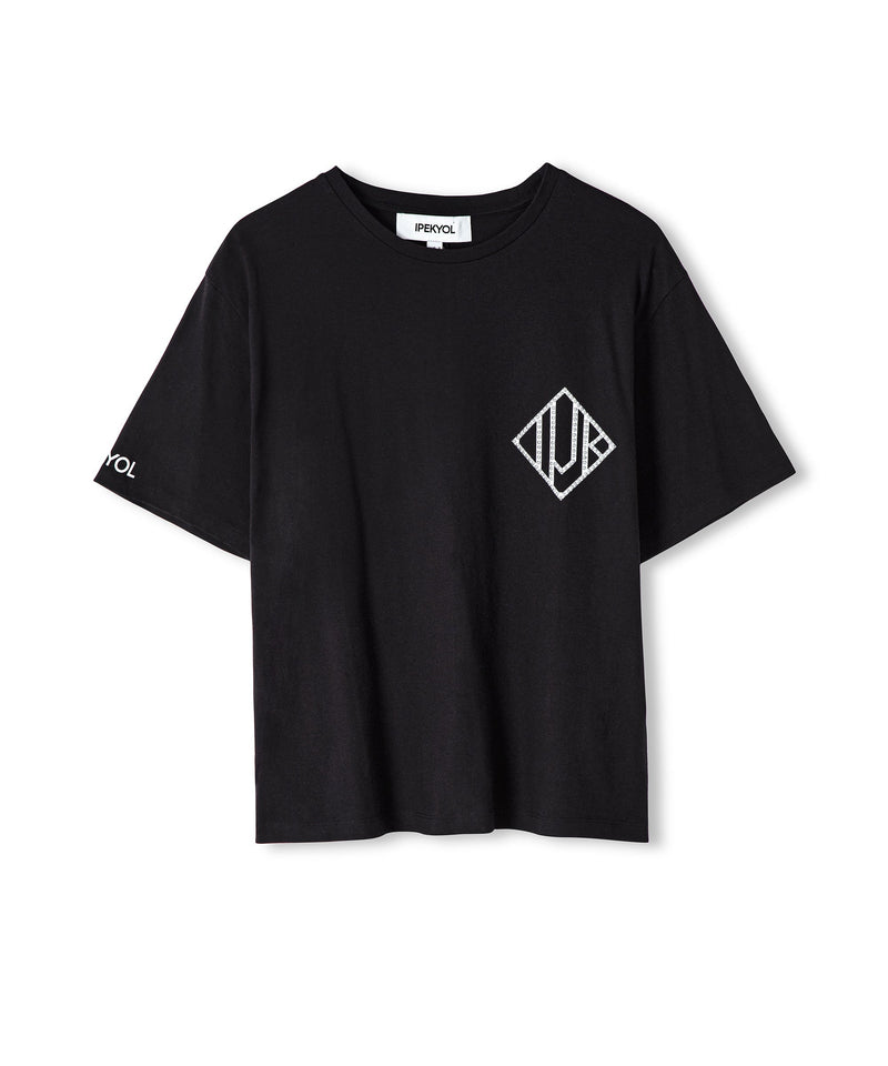 Ipekyol Monogram Print T-Shirt Black