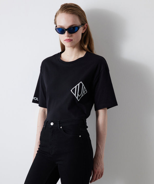 Ipekyol Monogram Print T-Shirt Black