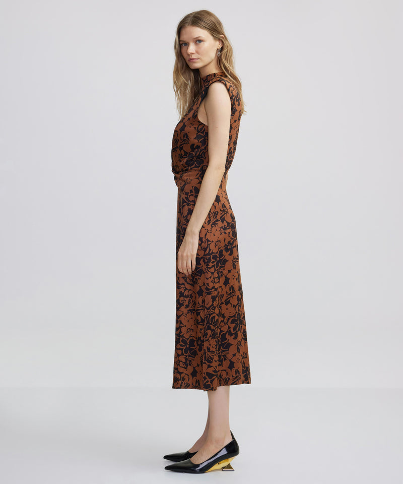 Ipekyol Patterned Midi Dress Caramel