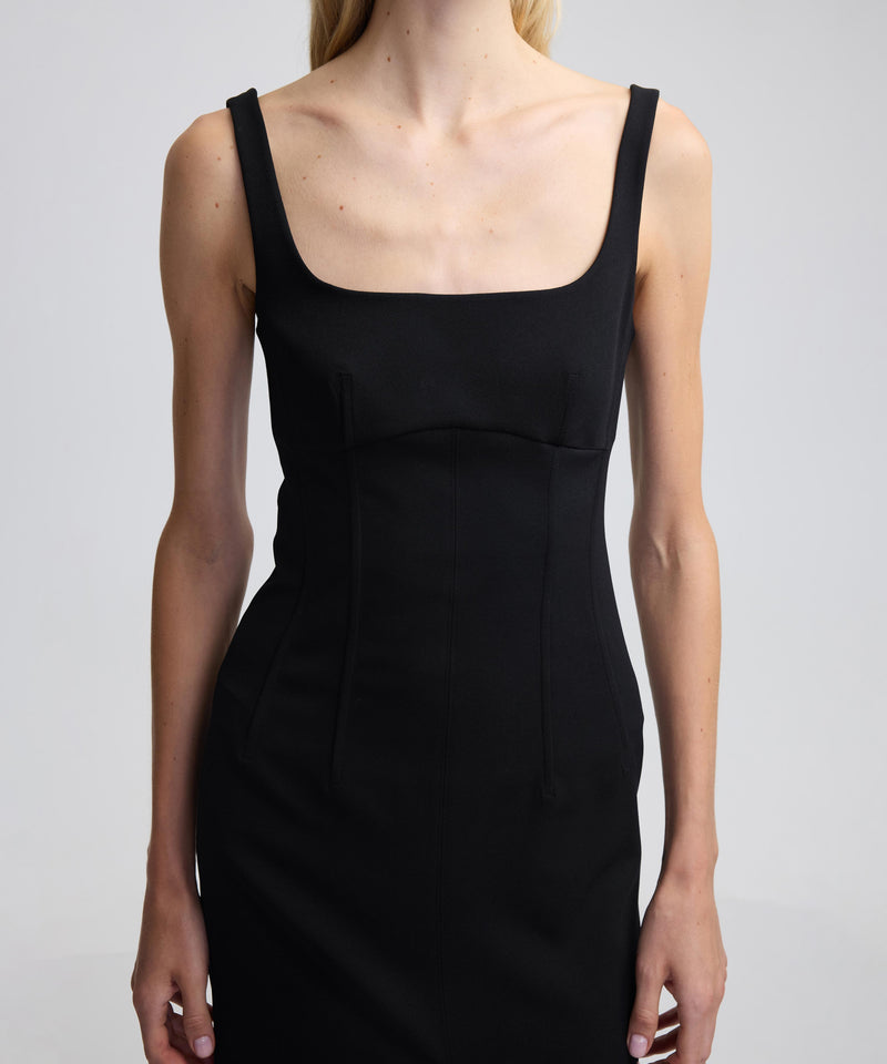 Ipekyol Square Neck Slit Dress Black