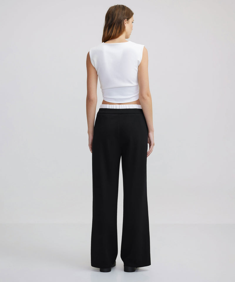 Ipekyol Contrast Elastic Waist Trousers Black