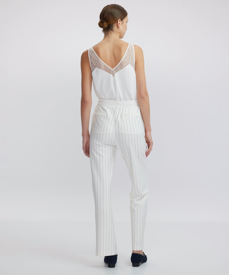 Ipekyol Striped Pattern Trousers Off White