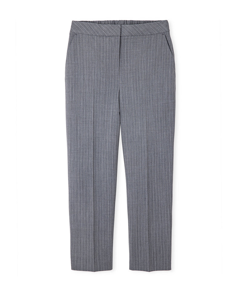 Ipekyol Striped Pattern Straight Fit Trousers Grey