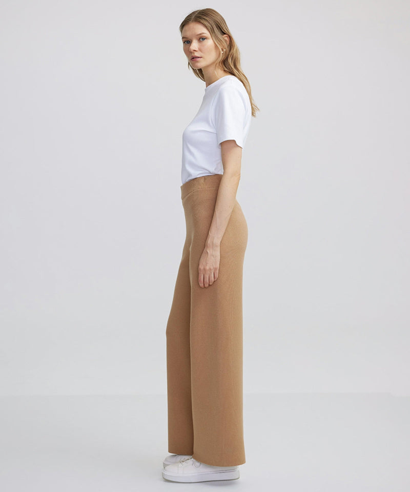 Ipekyol Knitted Wide Leg Fit Trousers Camel