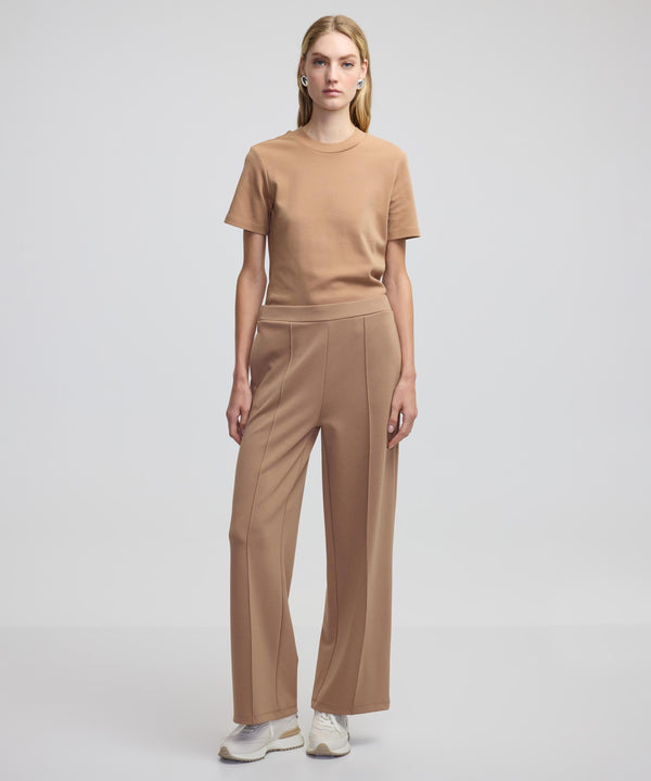 Ipekyol Ribbed Wide Leg Fit Trousers Natural