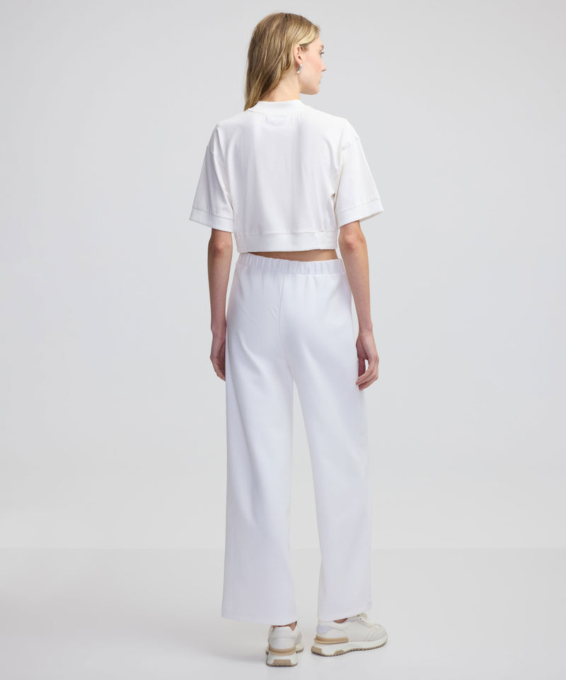 Ipekyol Ribbed Wide Leg Fit Trousers Ecru