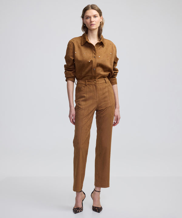 Ipekyol Suede Look Trousers Camel