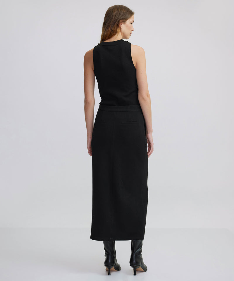 Ipekyol Straight Cut Midi Skirt Black