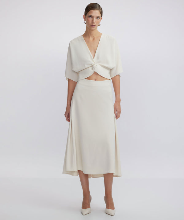 Ipekyol Flounce Midi Skirt Off White