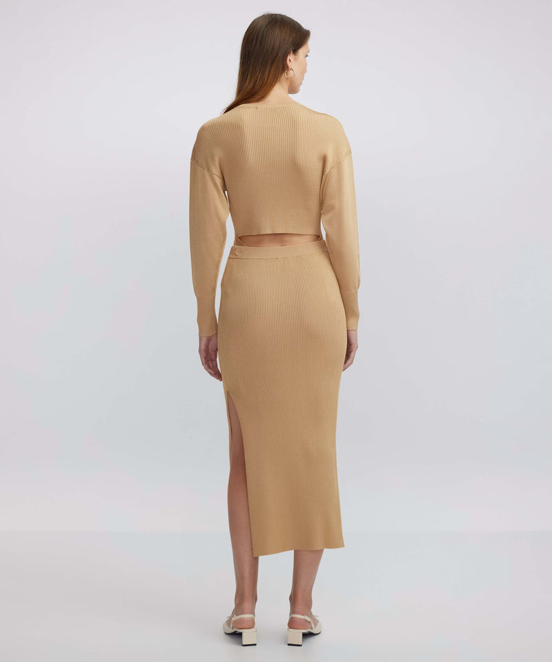 Ipekyol Slit Knit Skirt Light Brown