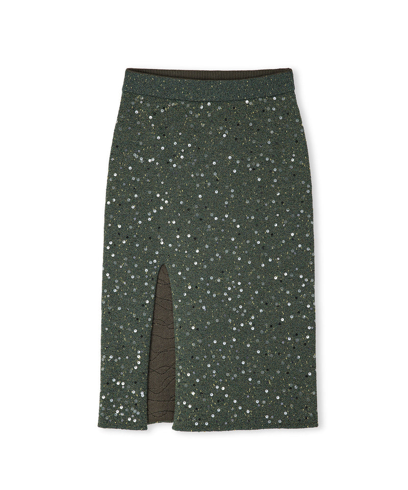 Ipekyol Sequined Midi Skirt Green