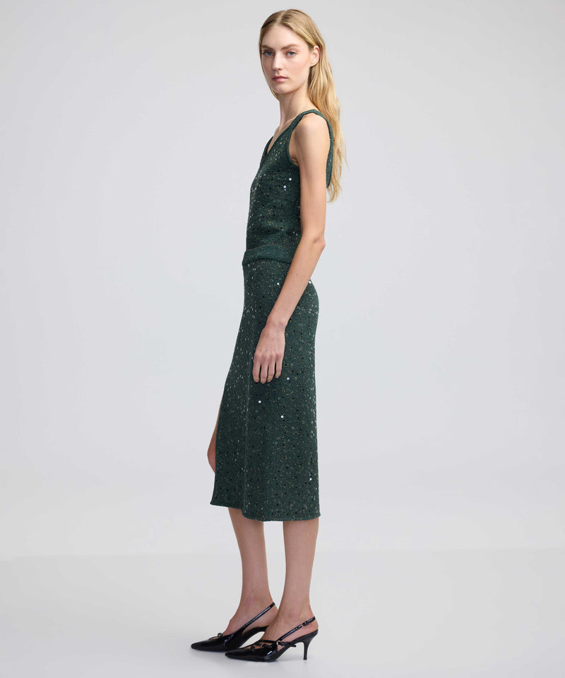 Ipekyol Sequined Midi Skirt Green