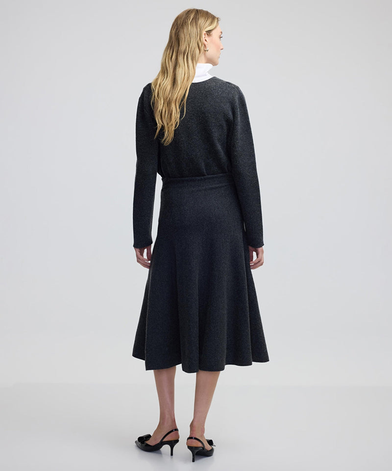 Ipekyol Wool Blend Flounced Skirt Anthracite