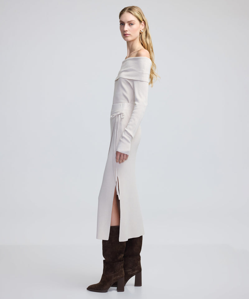 Ipekyol Thin Belted Knit Skirt Off White