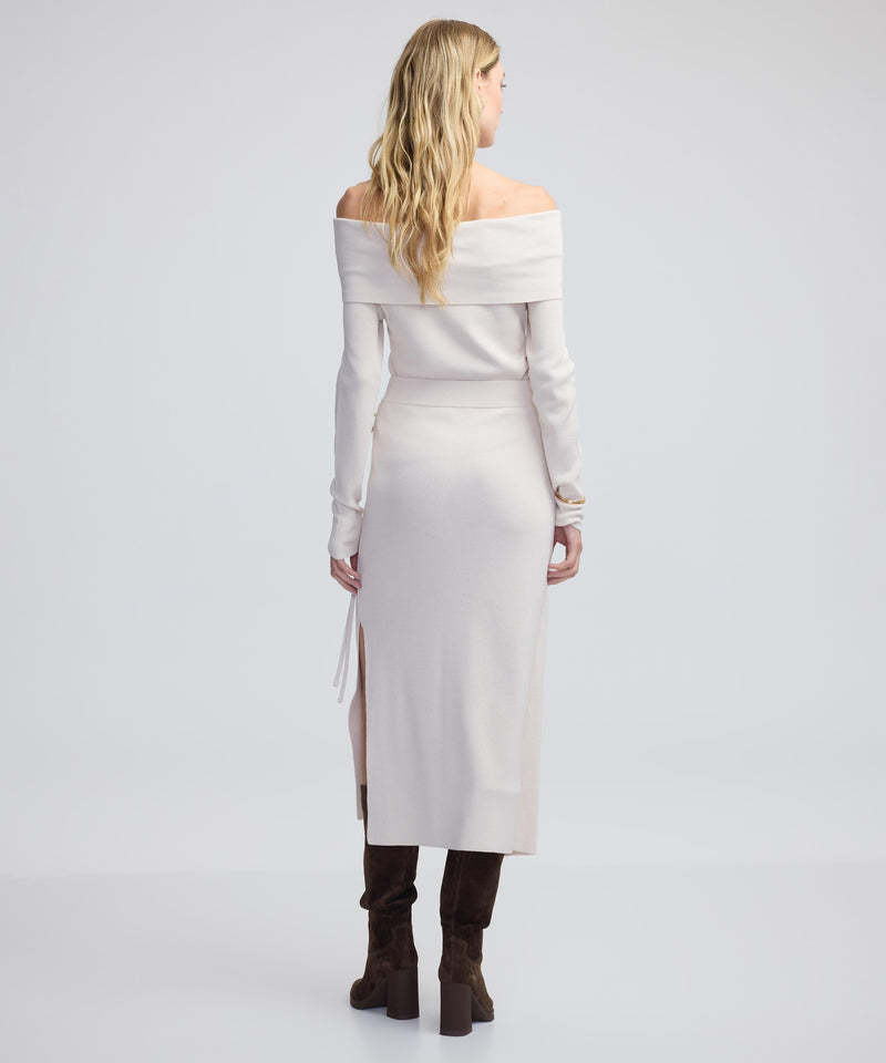 Ipekyol Thin Belted Knit Skirt Off White