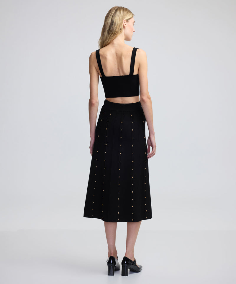 Ipekyol Metallic Printed Skirt Black