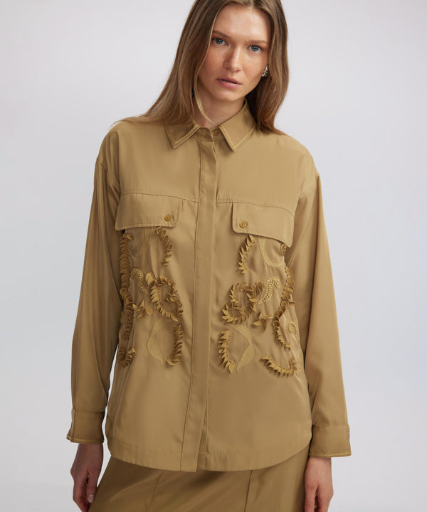 Ipekyol Embroidered And Embroidered Shirt Jacket Light Brown