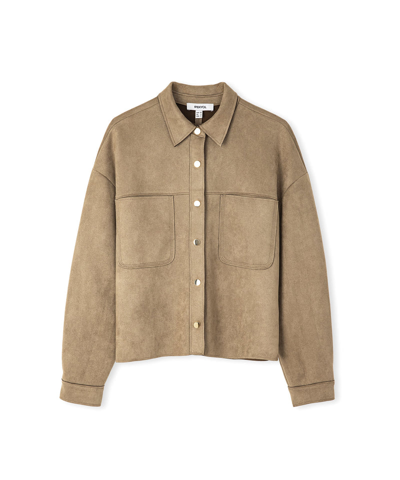 Ipekyol Suede Textured Jacket Brown