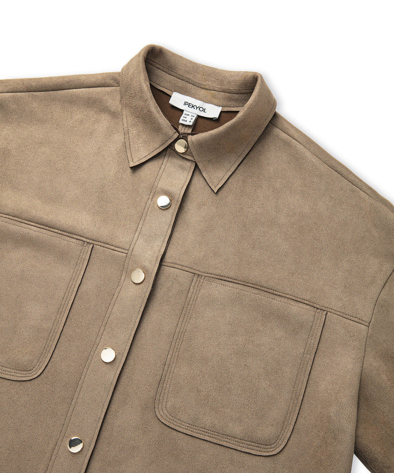 Ipekyol Suede Textured Jacket Brown