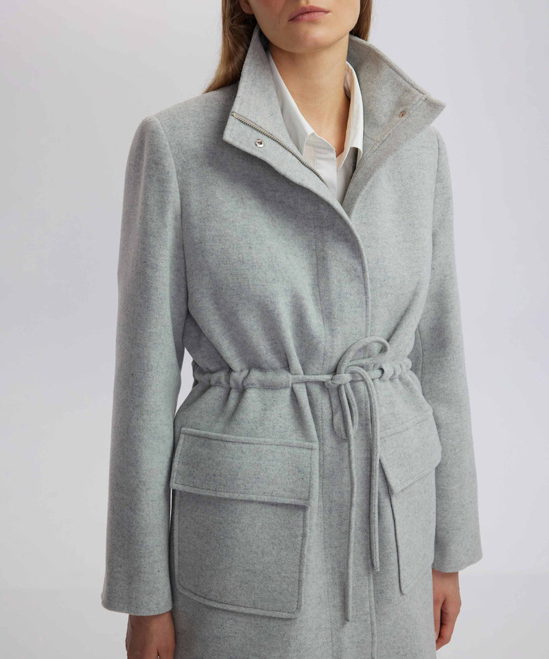 Ipekyol Coat With Wide Pockets And Belt Grey