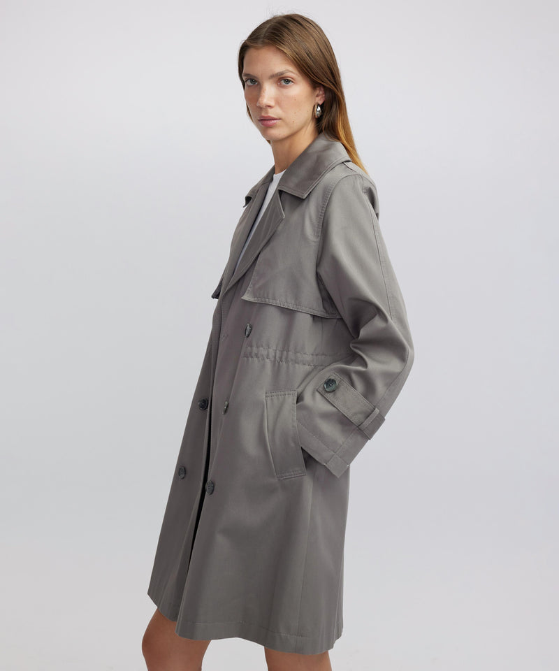 Ipekyol Buttoned Wide Collar Trench Coat Grey