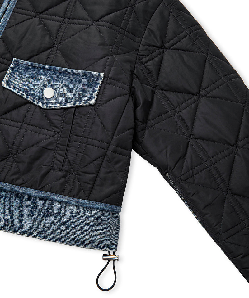 Ipekyol Denim Mix Quilted Coat Black