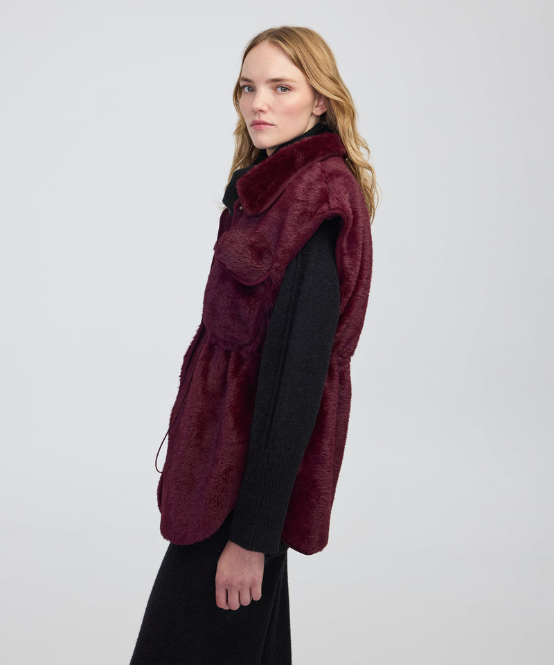 Ipekyol Faux Fur Vest Bordoux