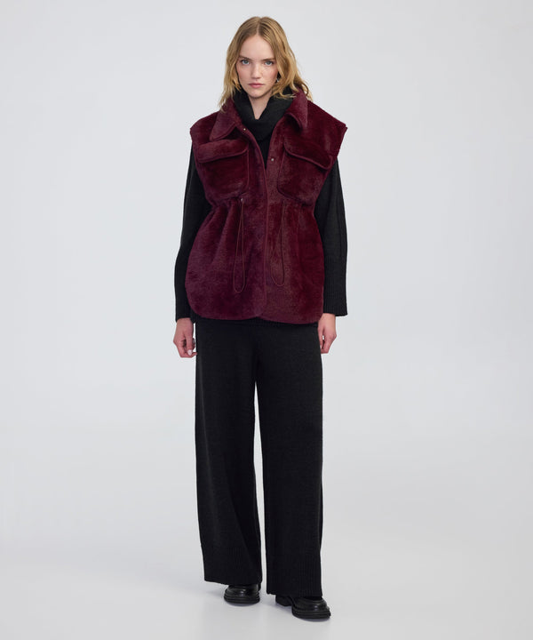 Ipekyol Faux Fur Vest Bordoux