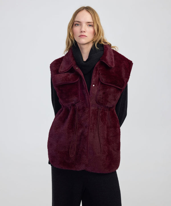 Ipekyol Faux Fur Vest Bordoux