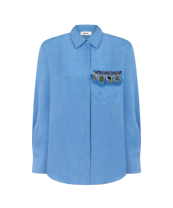 Ipekyol Pocket-Embellished Shirt Blue