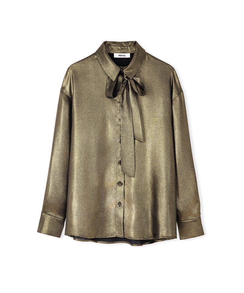 Ipekyol Shiny Textured Shirt Gold