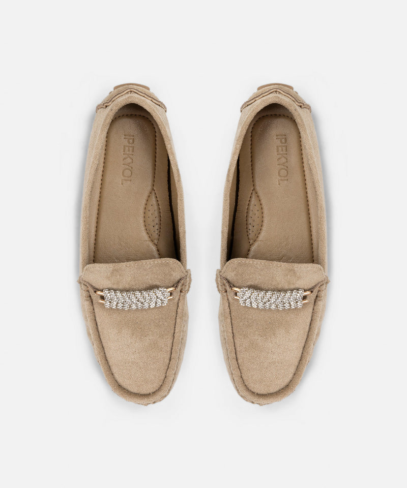 Ipekyol Crystal Stone Loafer Beige