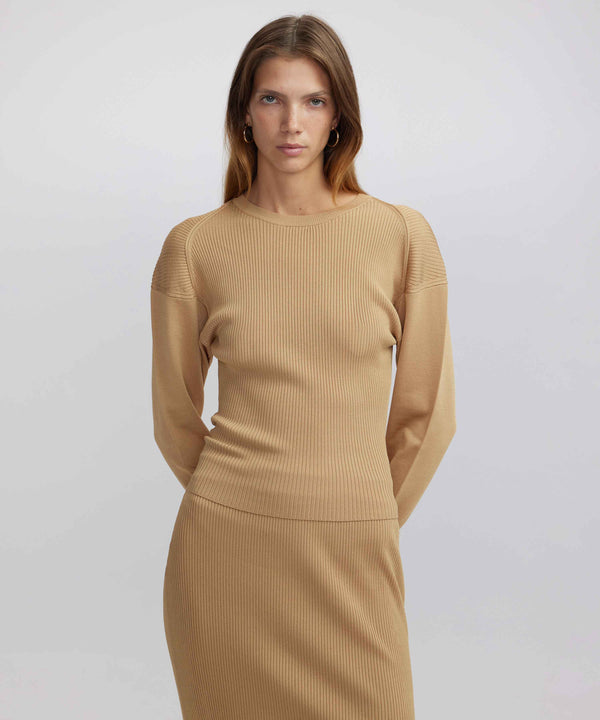 Ipekyol Waist-Tied Ribbed Knitwear Light Brown