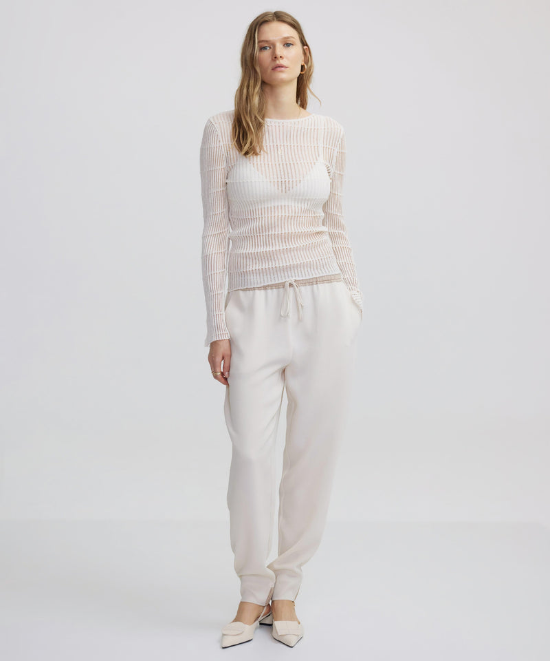 Ipekyol Textured Transparent Knitwear Ecru