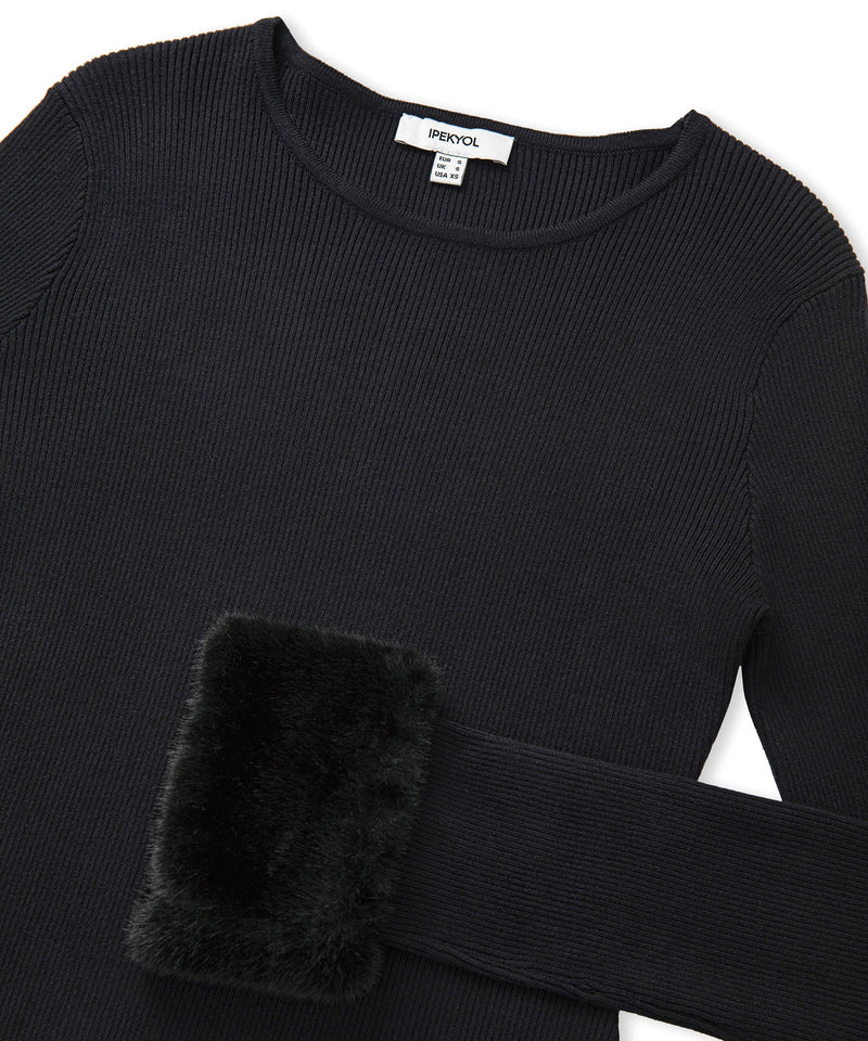 Ipekyol Knitwear With Removable Plush Trim Black