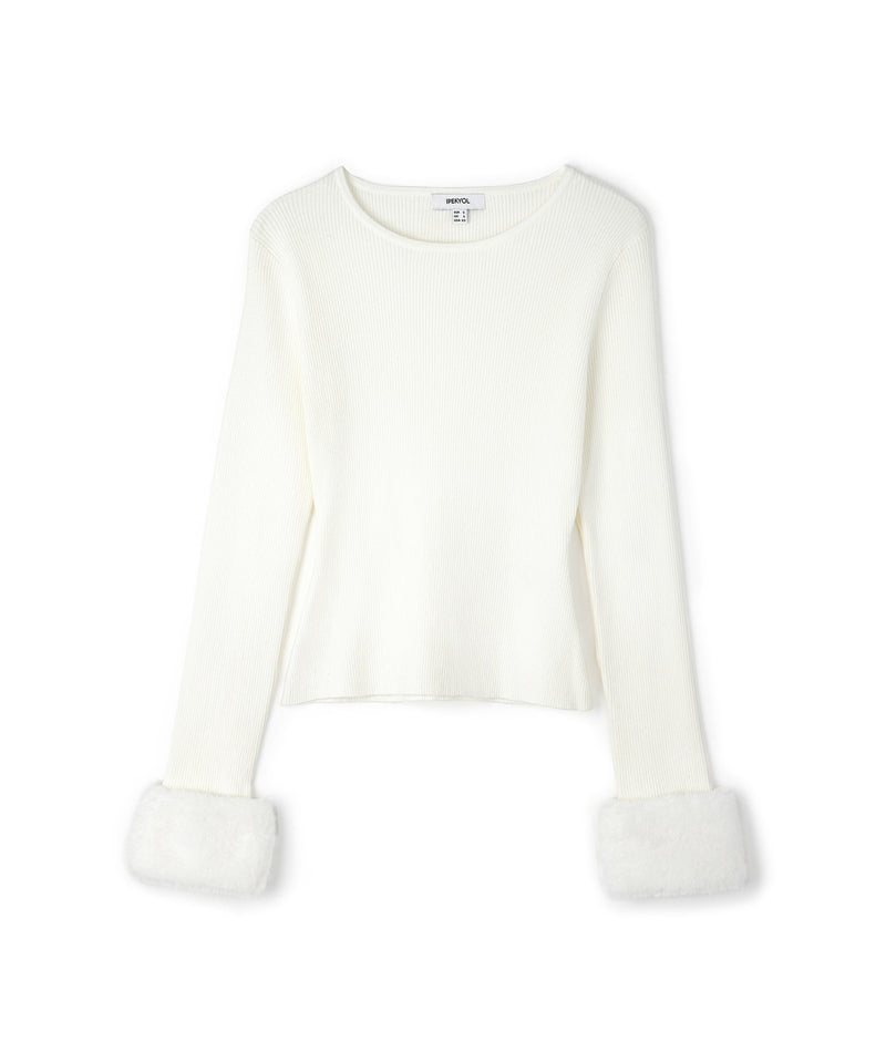 Ipekyol Knitwear With Removable Plush Trim Ecru