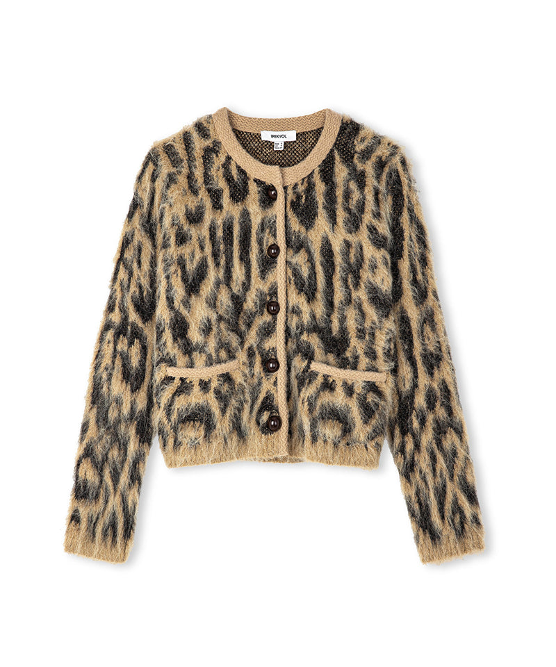 Ipekyol Leopard Jacquard Cardigan Brown