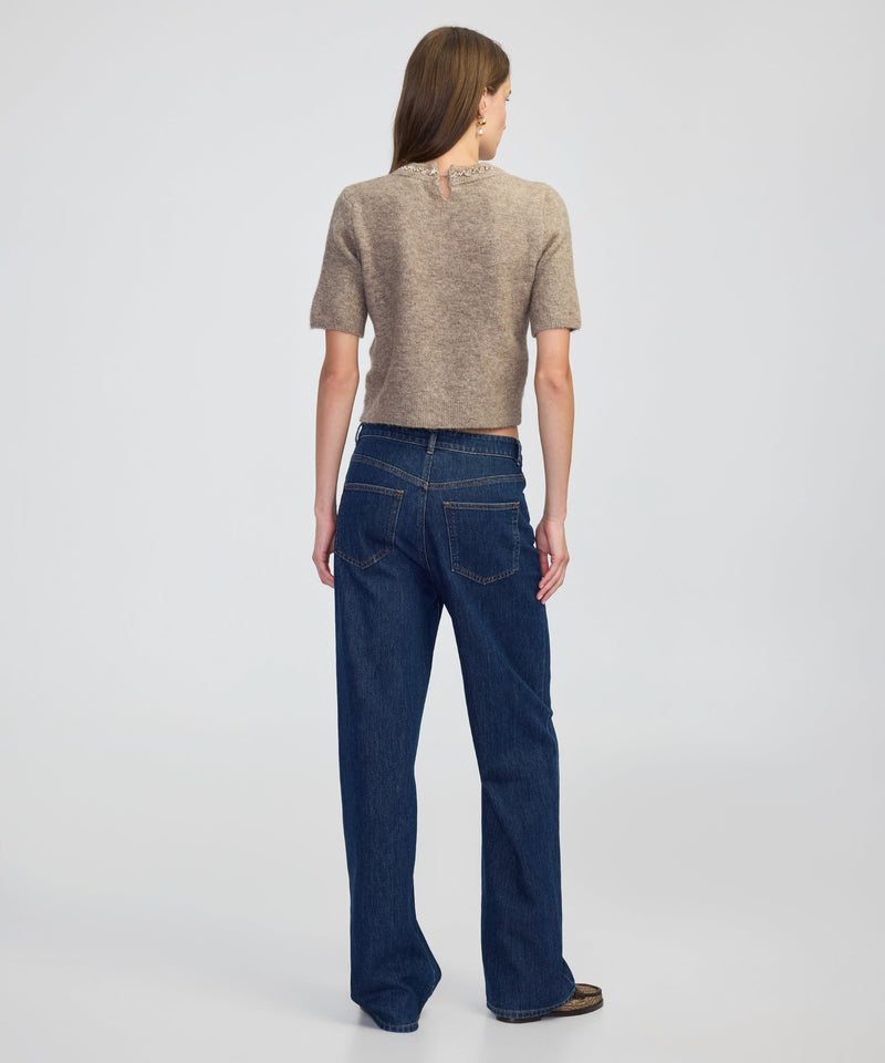 Ipekyol Mixed Stone-Embellished Knit Mink