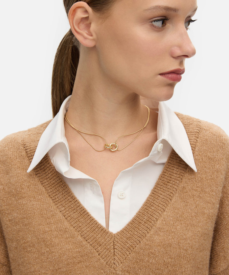 Ipekyol Interlocking Metal Necklace Gold