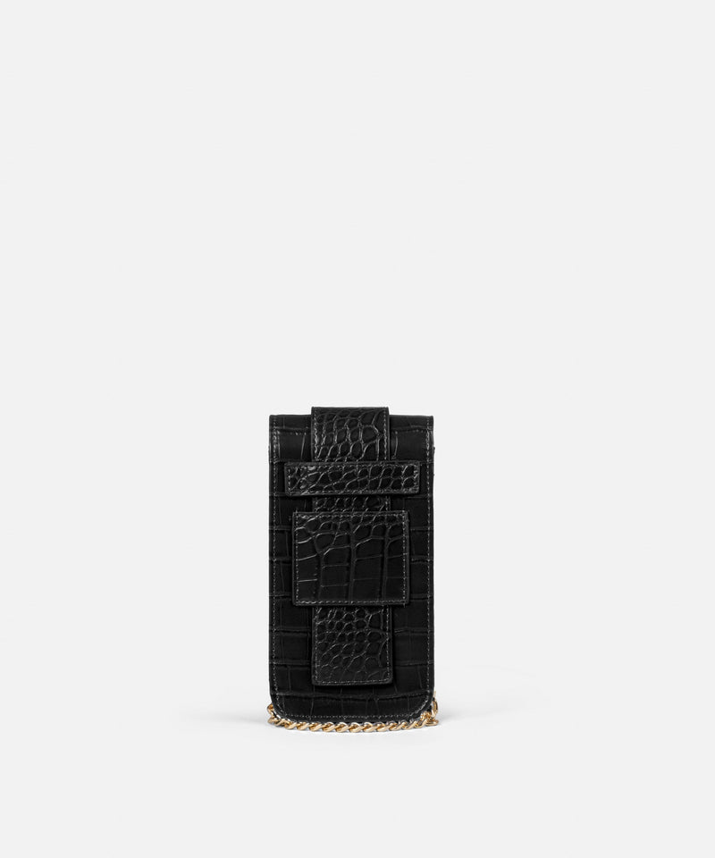 Ipekyol Crocodile Skin Pattern Mini Bag Black