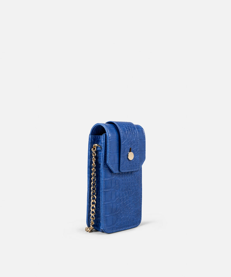 Ipekyol Crocodile Skin Pattern Mini Bag Blue