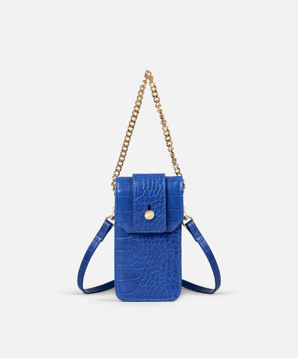 Ipekyol Crocodile Skin Pattern Mini Bag Blue