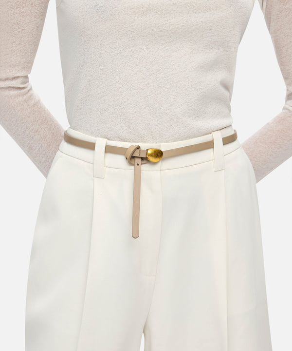 Ipekyol Thin Belt With Metal Buckle Light Beige