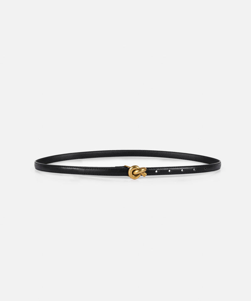 Ipekyol Leather Look Belt With Knot Detail Black