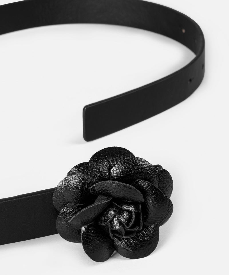 Ipekyol Flower Buckle Belt Black