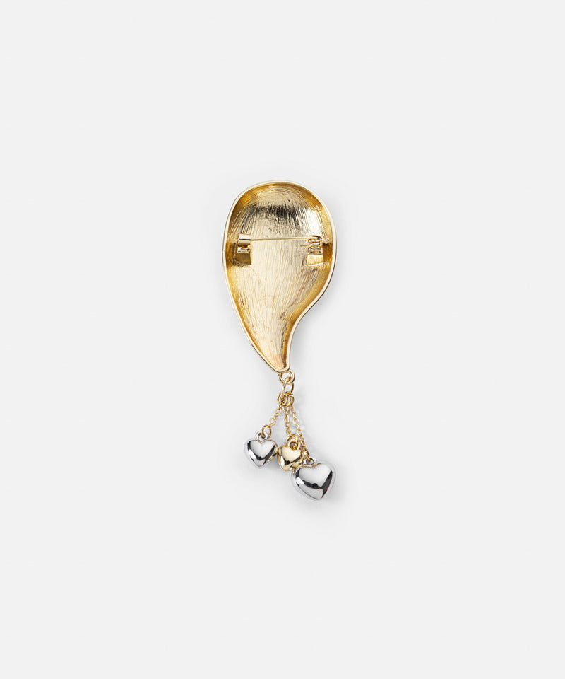 Ipekyol Heart Pendant Brooch Gold