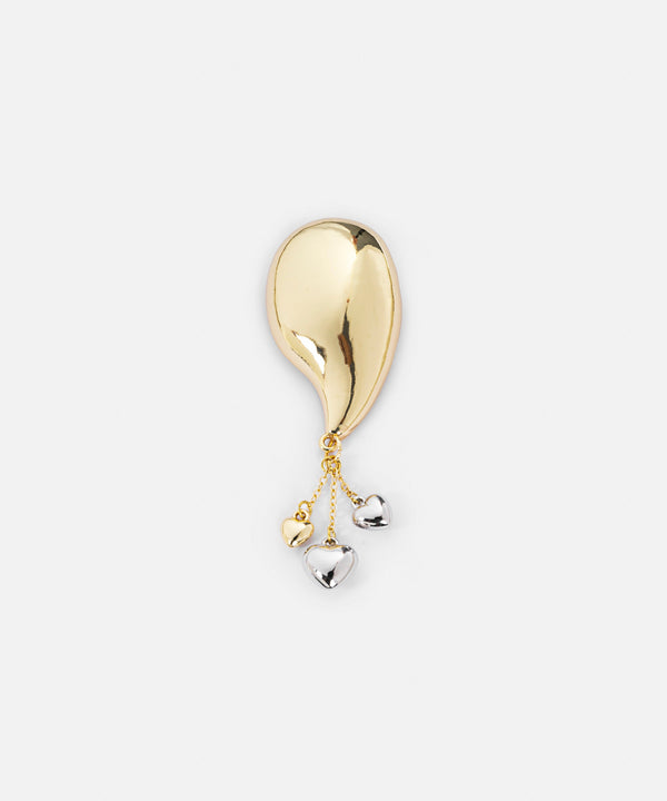 Ipekyol Heart Pendant Brooch Gold